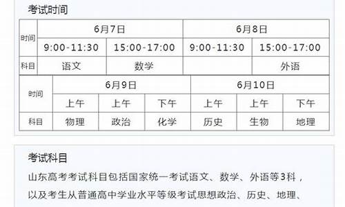 高考山东时间2021具体时间表_高考山东时间安排