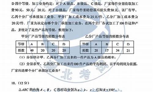 高考2017数学卷子吉林-2017数学高考卷答案